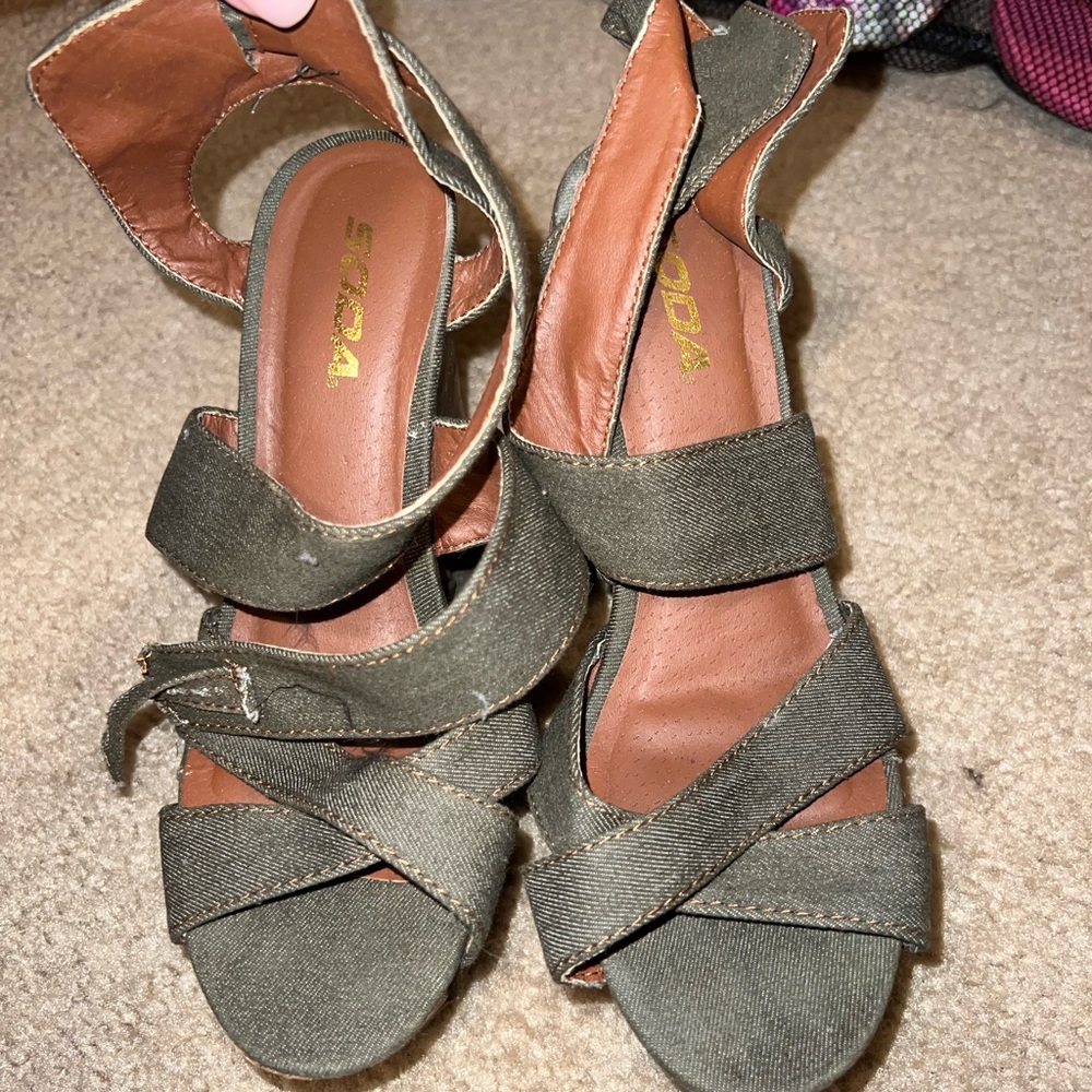 Denim wedges